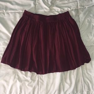 Maroon flowy skirt